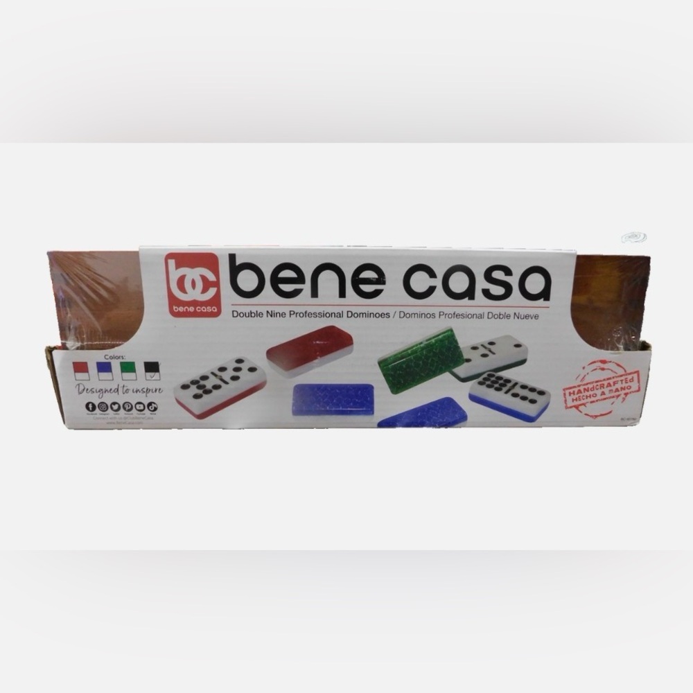 Bene Casa 55 Piece Handcrafted Professional Double Nine Domino Set In Wooden Box